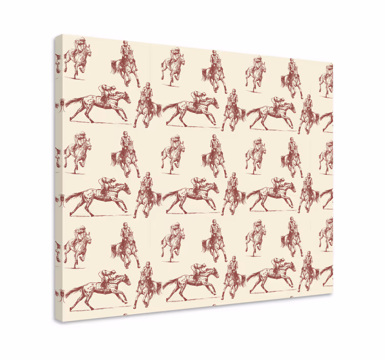 Heste lærredsbillede beige og brune heste mønster - TenStickers
