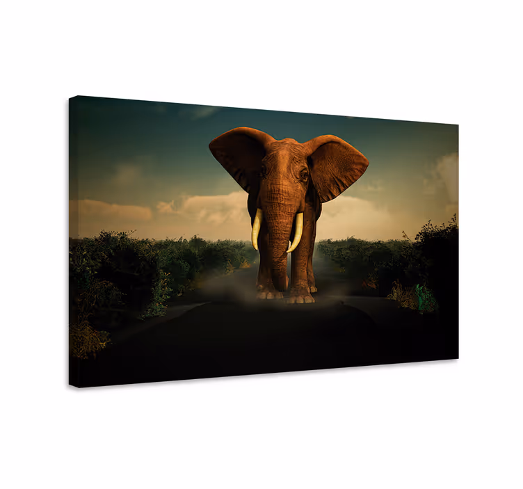Elefant lærredsbillede elefant på vej - TenStickers