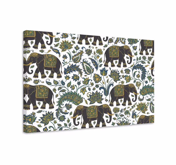 Elefant lærredsbillede realistisk elefantmønster - TenStickers