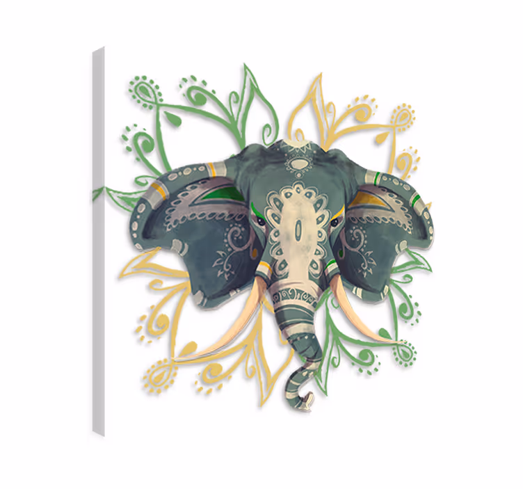 Elefant lærredsbillede mandala i vinyl - TenStickers