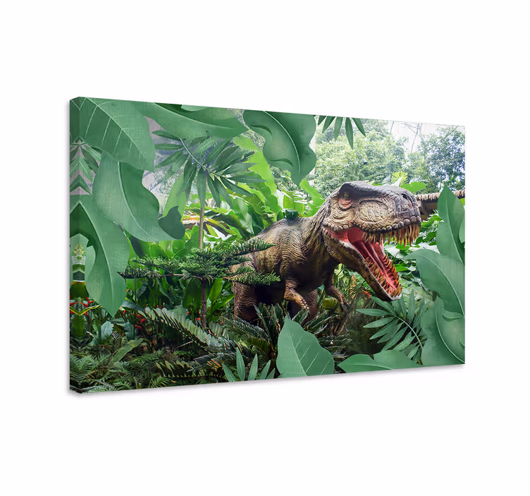 Dinosaur lærredsbillede t rex fotomurale til børn - TenStickers