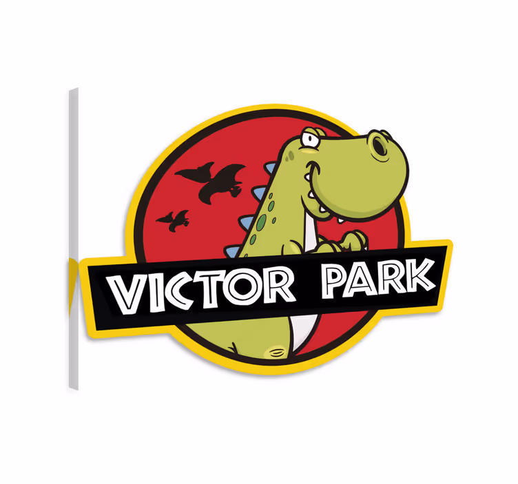 Dinosaur lærredsbillede med tilpasseligt emblem - TenStickers