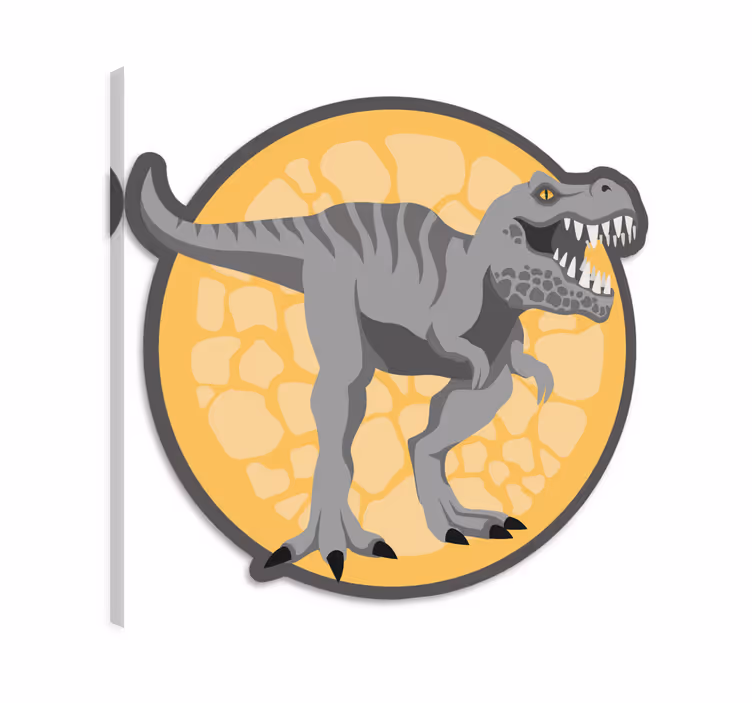 Dinosaur lærredsbillede t-rex baggrund håndtegnet - TenStickers