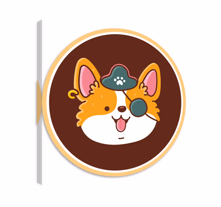 Katte lærredsbillede hund med øjenlap - TenStickers