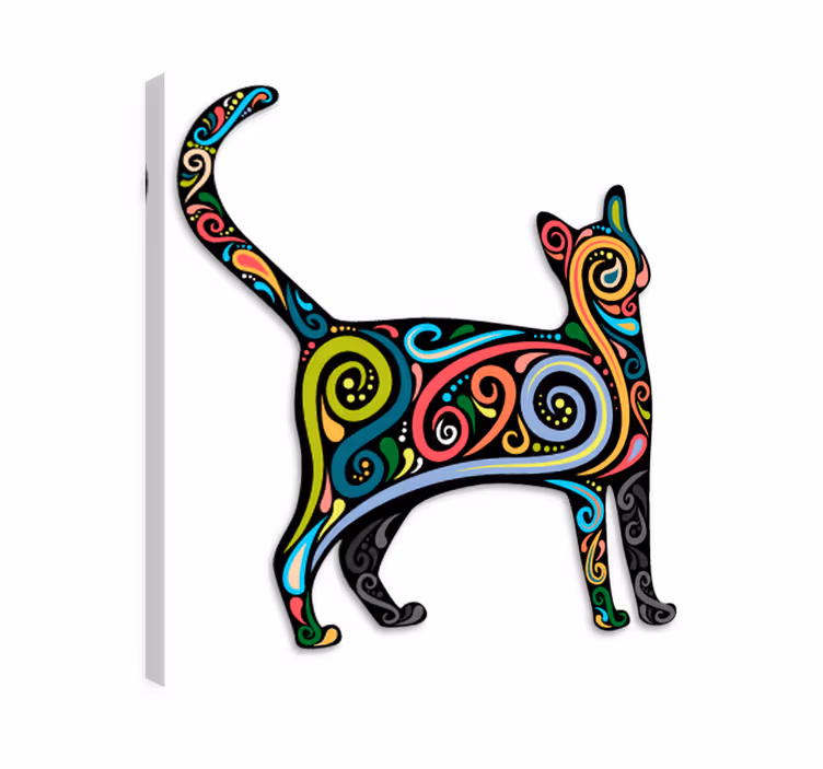 Katte lærredsbillede dekorativ kattevinyl - TenStickers