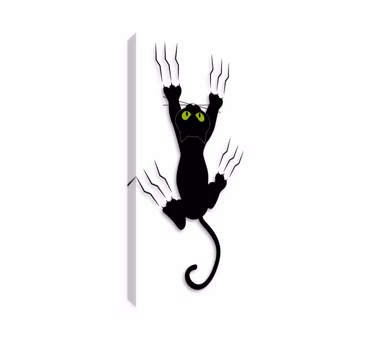 Katte lærredsbillede børnevenlig kat på væggen - TenStickers