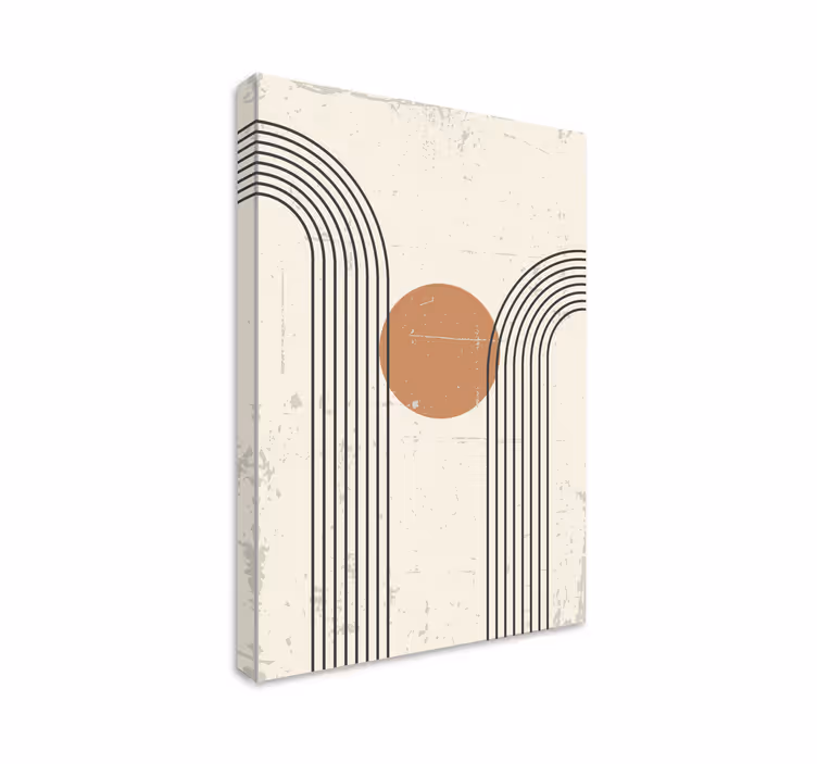Beige billede abstrakt halvcirkel - TenStickers