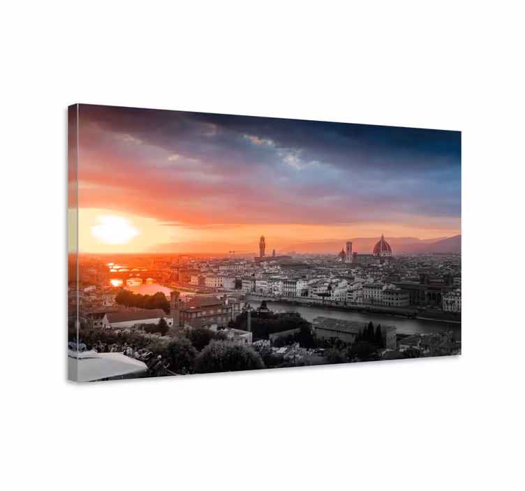 Solnedgang i firenze lærredstryk - TenStickers