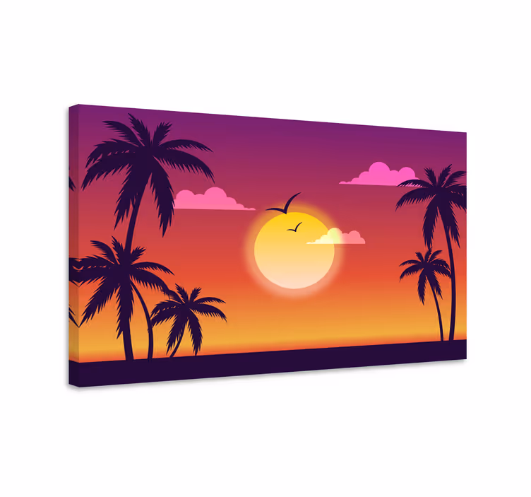 70'ers solnedgang landskab lærred - TenStickers