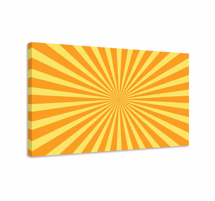 Abstrakt solnedgang med orange toner 70's lærred - TenStickers