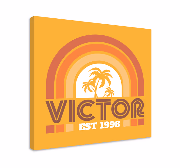 Tilpasset palm retro vintage billede på lærred - TenStickers
