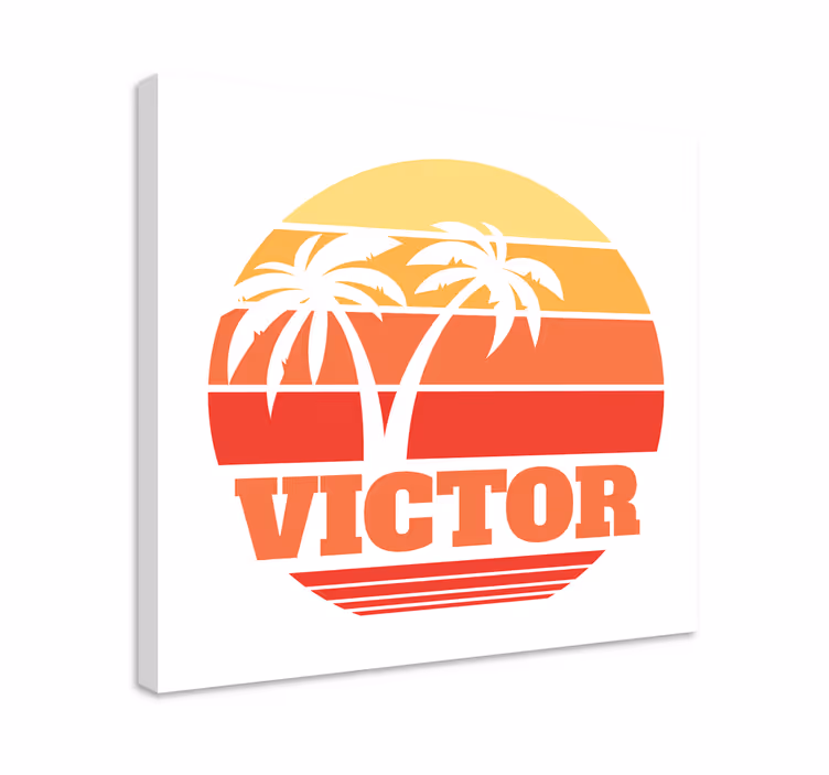 Sunset palms personalisering personligt lærredsbillede - TenStickers