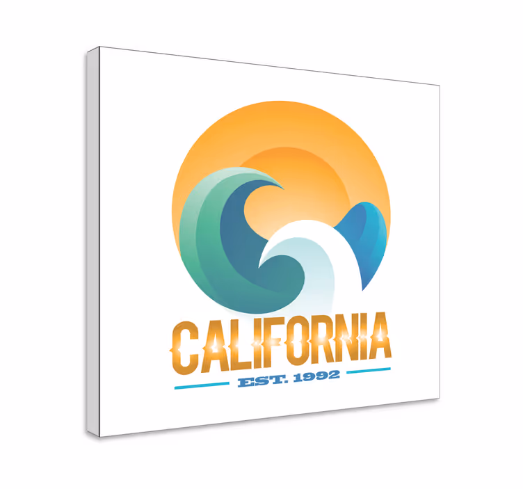 California surfing emblem marine lærredsbillede - TenStickers