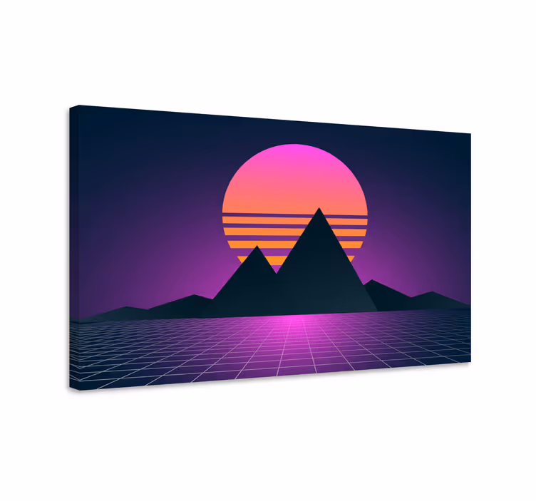 Vintage og retro sol landskab lærred - TenStickers
