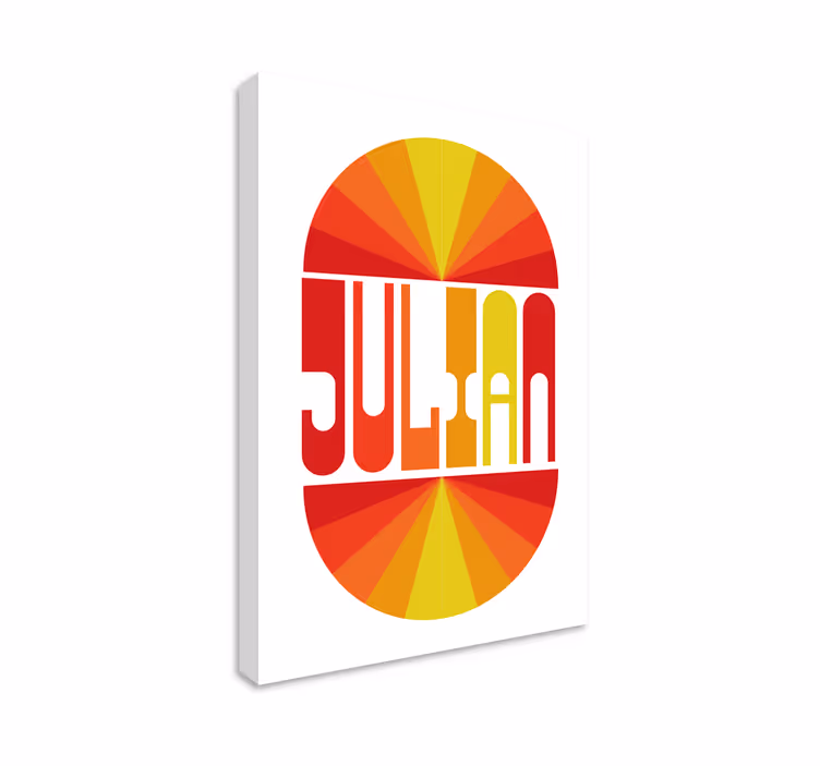Brugerdefineret solopgang navn retro billede på lærred - TenStickers