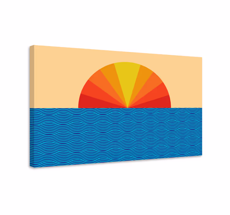 Vintage solnedgang 70'ers lærredstryk - TenStickers