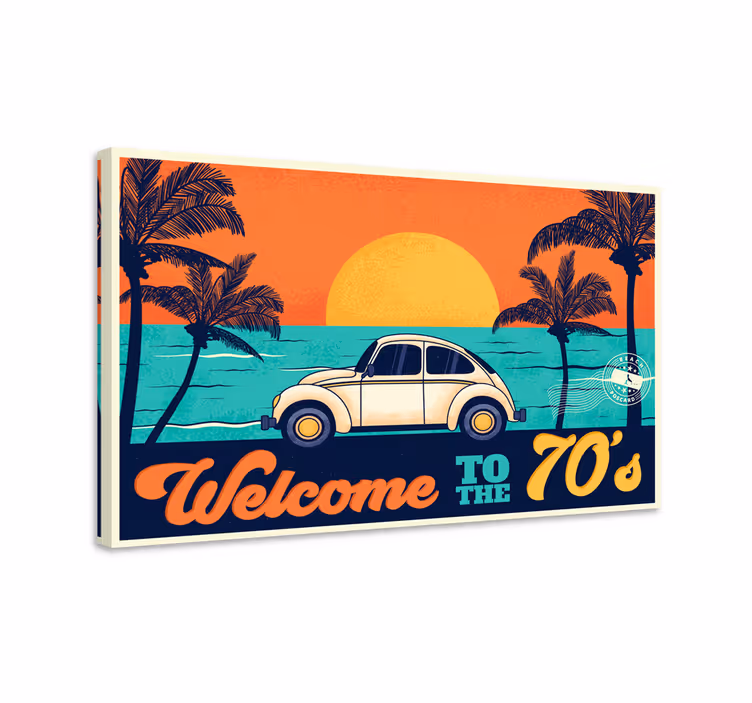 Velkommen til 70'ernes retro lærredskunst - TenStickers