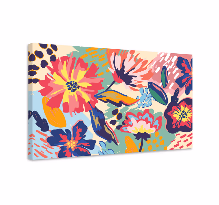 Moderne malet blomst moderne lærred væg kunst - TenStickers