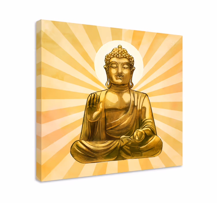 Gylden buddha lærred væg kunst - TenStickers