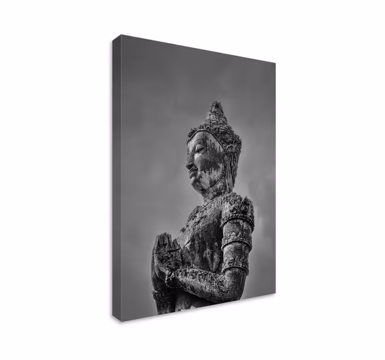 Grå buddha lærred væg kunst - TenStickers