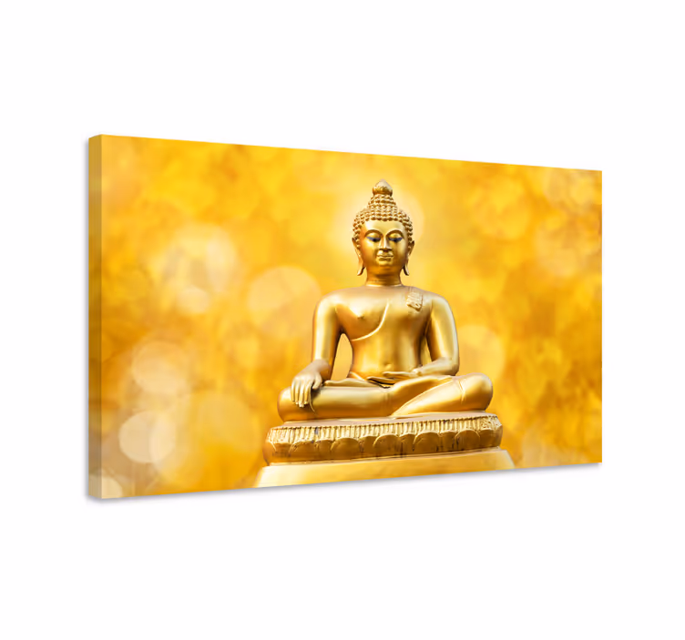 Gylden tre stykke buddha væg kunst - TenStickers