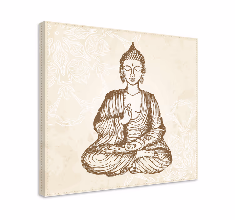 Buda vintage blomster buddha væg kunst - TenStickers
