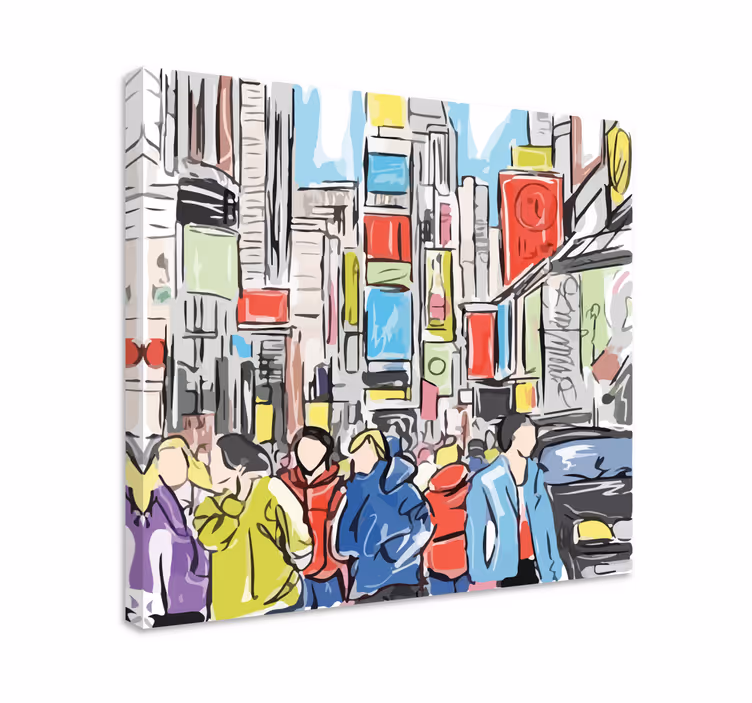 Moderno de nueva york folk lærredstryk - TenStickers