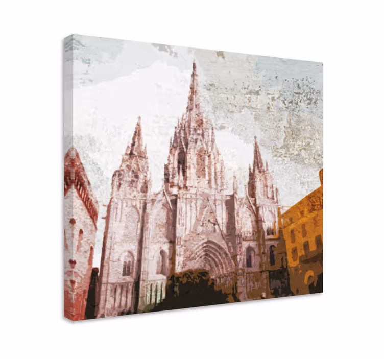 Katedral Barcelona lærredsbillede - TenStickers