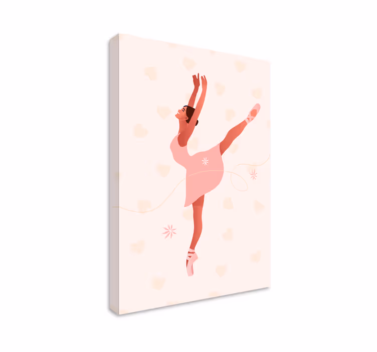 Ballerina med blomster væg lærred - TenStickers