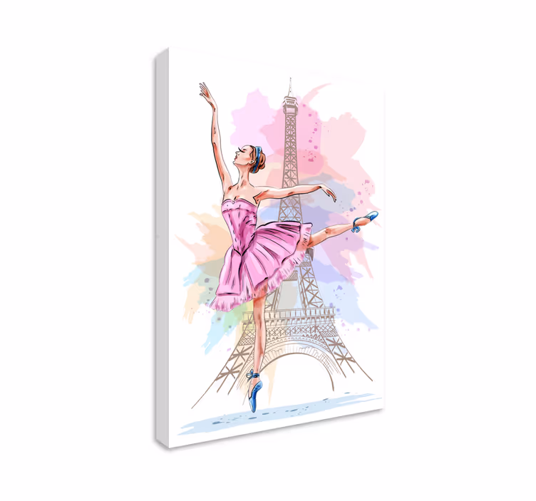 Ballerina i paris lærred - TenStickers