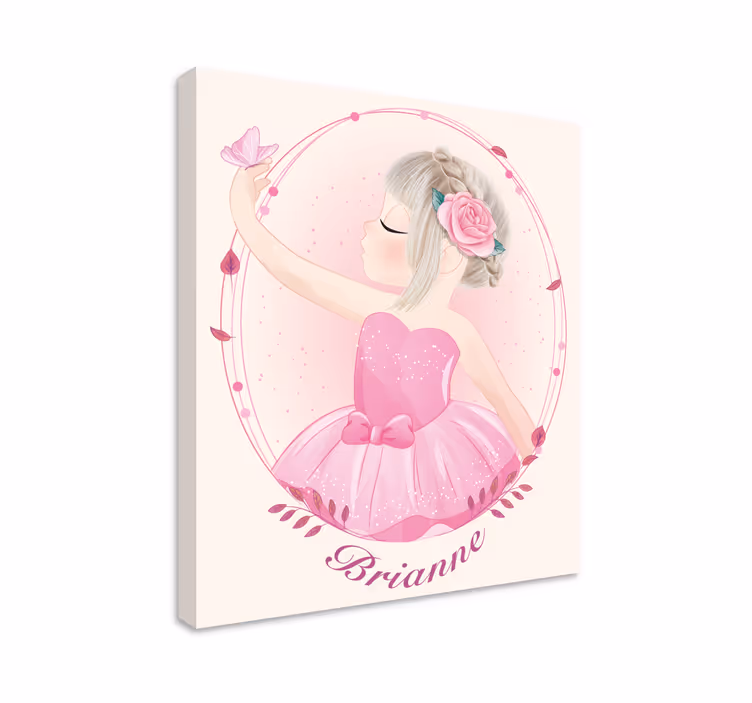 Børne lærredsbillede dansende ballerina pige - TenStickers
