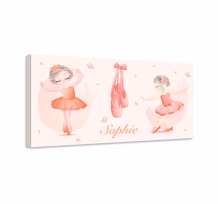 Personlige børn ballerina lærredstryk - TenStickers