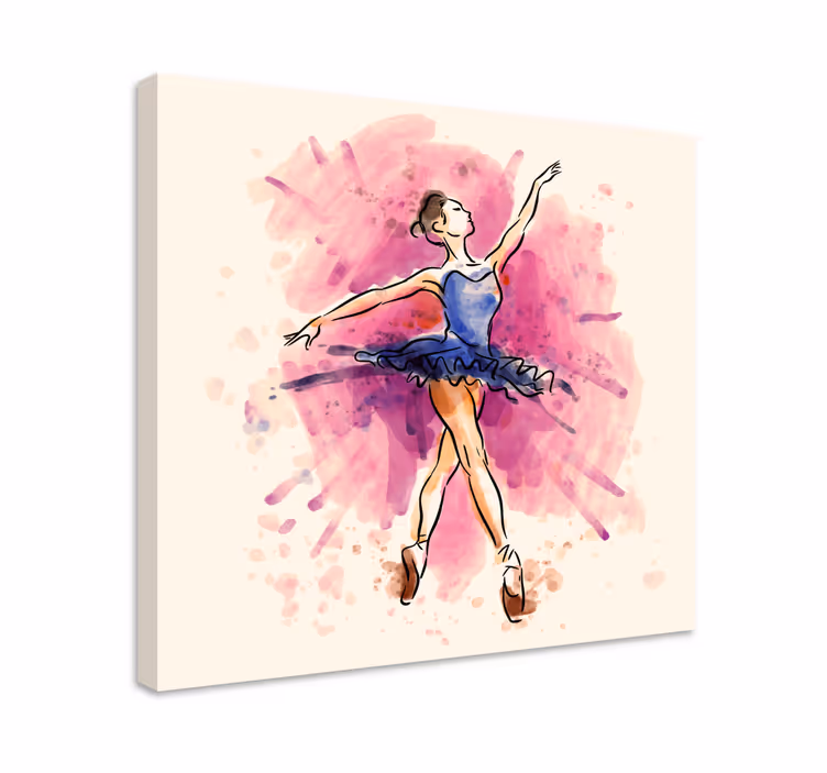 Ballerina lærredsbillede elegant balletoptræden - TenStickers