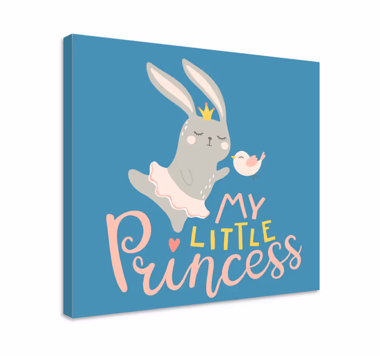 Hjorte billede på lærred sød kanin prinsesse - TenStickers