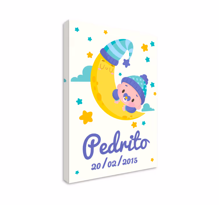 Baby lærredsbilleder sovende baby måne - TenStickers