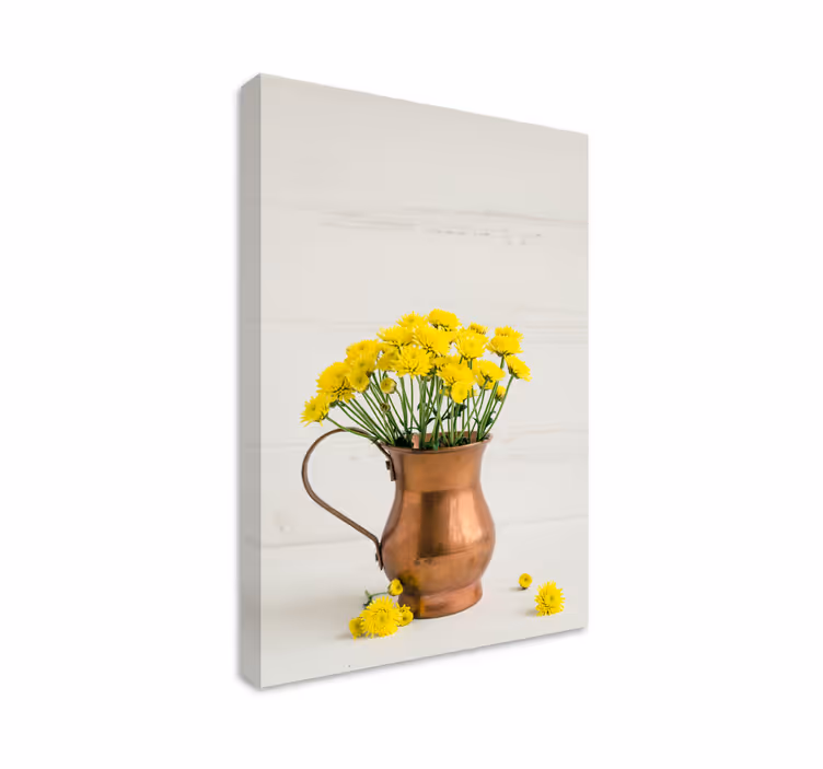Kande med gule blomster lærred - TenStickers