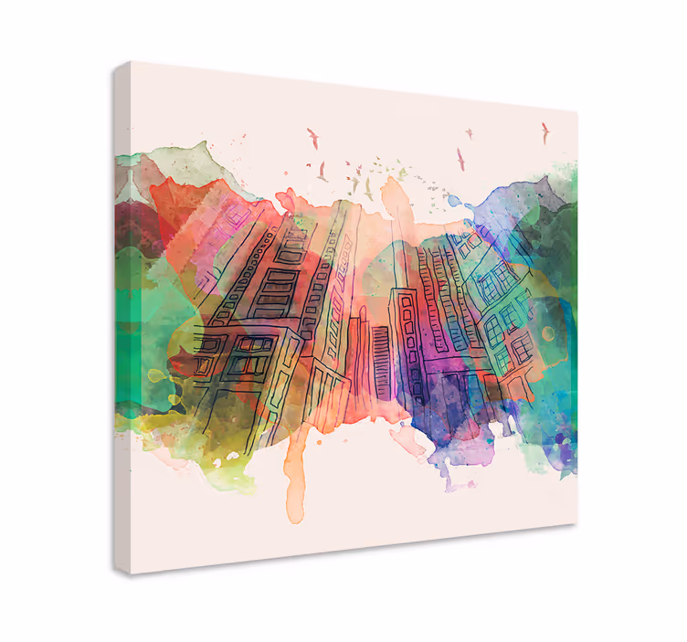 Abstract urban skyline by lærredsbillede - TenStickers