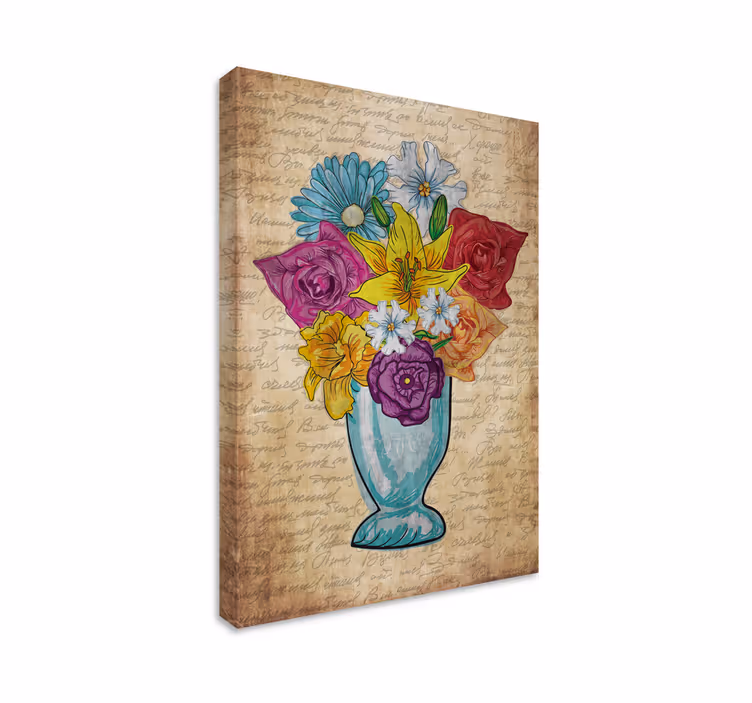 Vase af blomster elegant lærred - TenStickers