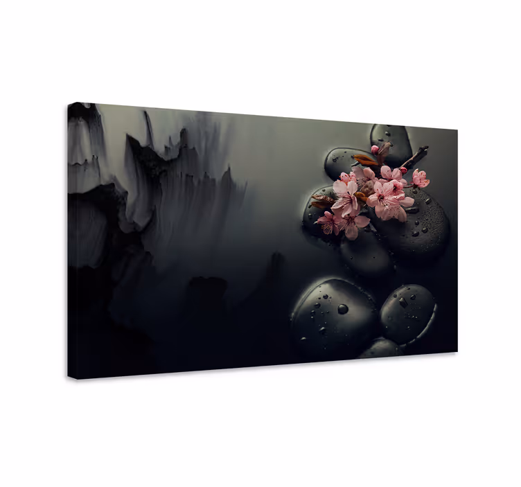 Elegantes flores piedras zen elegant lærred - TenStickers