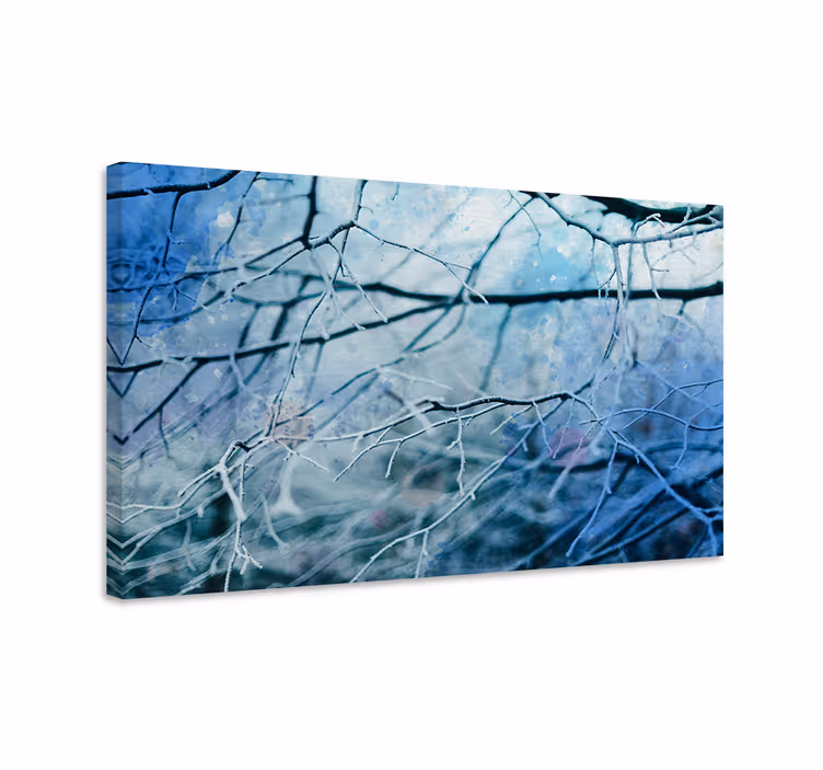 Vinter trægrene væg kunst lærred - TenStickers