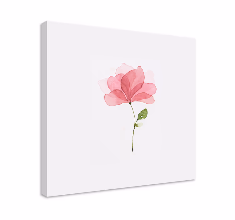 Akvarel lyserøde blomster lærredstryk - TenStickers