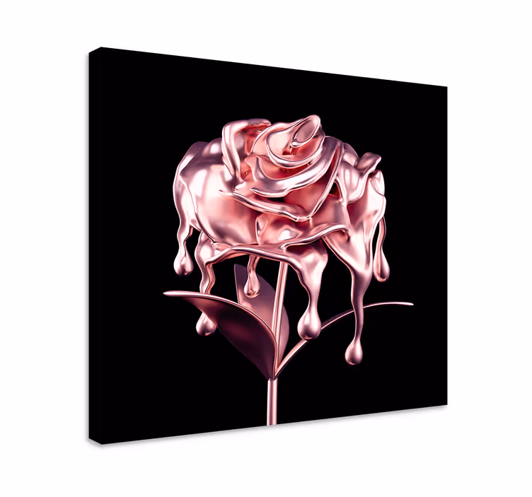 Smeltende 3d lyserød blomst lærred - TenStickers