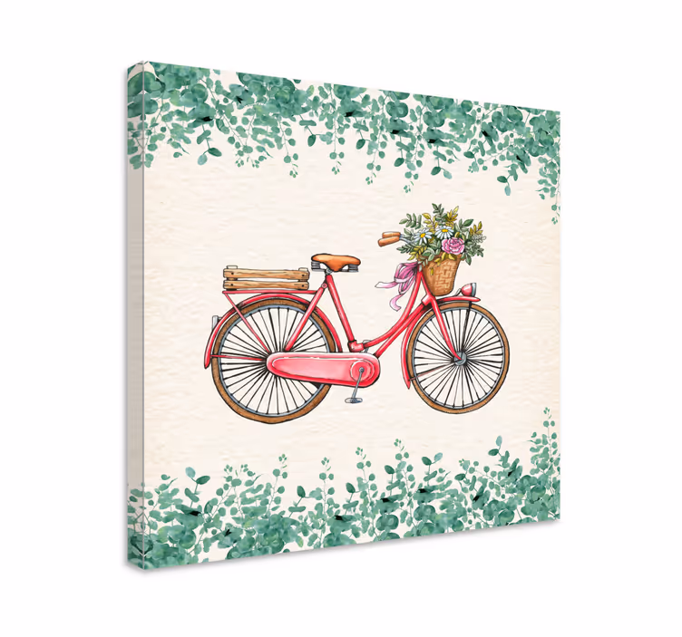 Rustik vintage cykel rustik lærredskunst - TenStickers