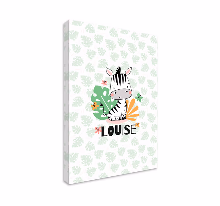 Brugerdefineret zebra illustration baby lærredsbilleder - TenStickers
