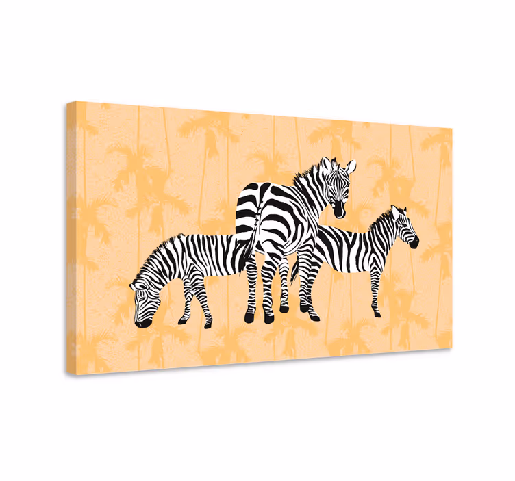 Dyre billeder på lærred zebra trio display - TenStickers