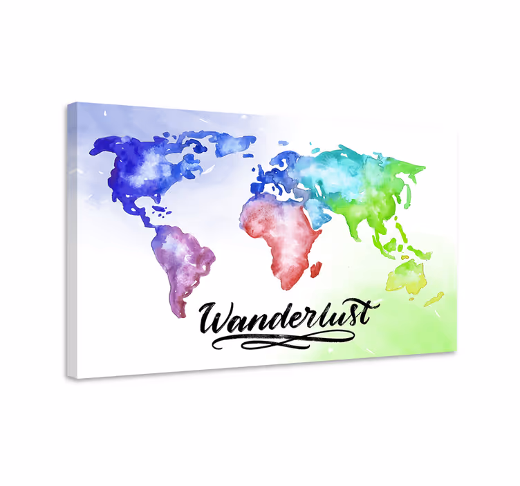 Wanderlust lærred væg kunst til soveværelse - TenStickers