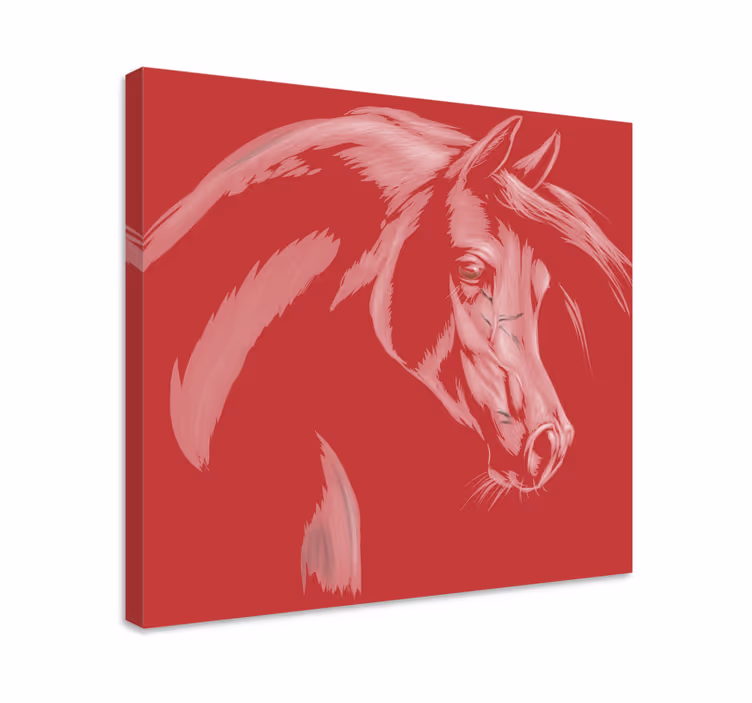 Rød tone hest lærred udskrivning - TenStickers
