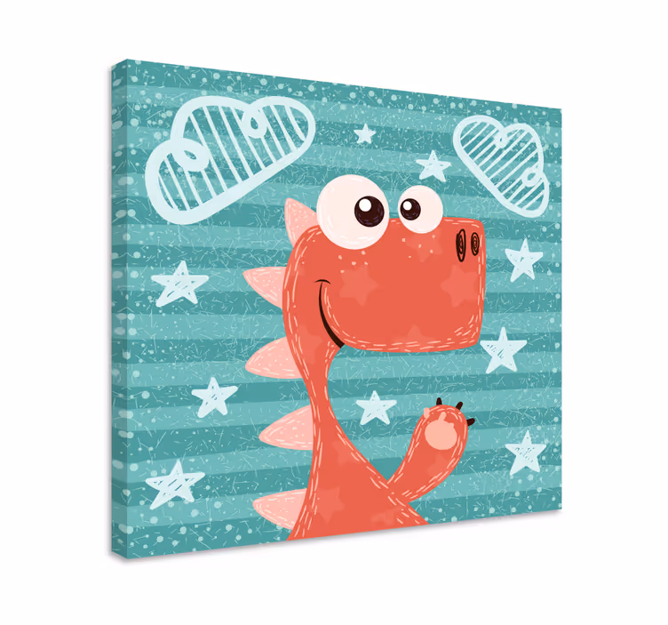 Dinosaur lærredsbillede sød tegneserie dinosaur - TenStickers