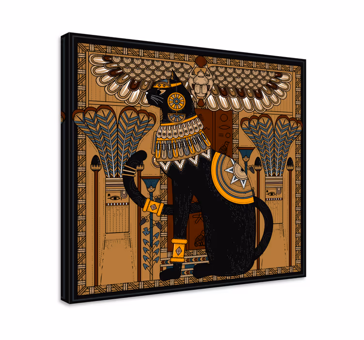 Egyptisk kat lærredstryk - TenStickers