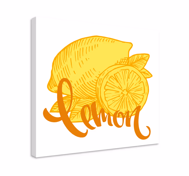 Frugt lærredsbillede citron skive - TenStickers